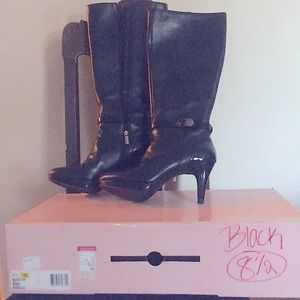 Black heeled boots. Size 8.5